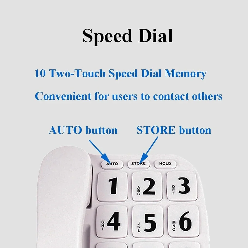 JeKaVis Senior Phone JF11W Big‎ Button Corded Amplified Speakerphone